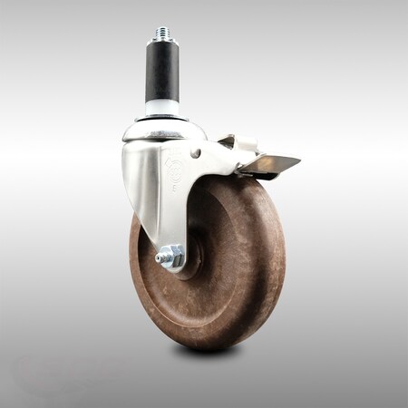 Service Caster 5 Inch 316SS High Temp Glass Filled Nylon 1-3/8 Inch Stem Caster Lock Brake SCC SCC-SS316TTLEX20S514-GFNSHT-138